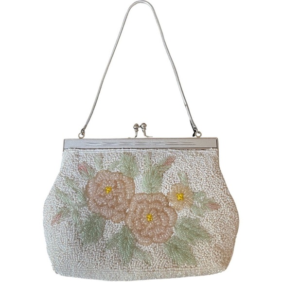 Vintage Handbags - VINTAGE CMC Beaded Evening Bag Made in Taiwan